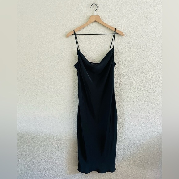 Zara Black Slip Dress - Picture 1 of 9